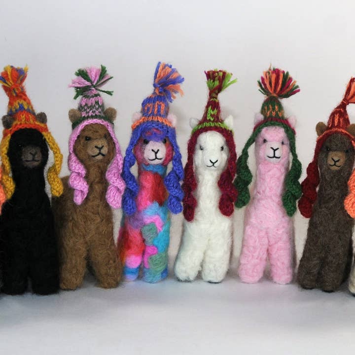 Lanart Alpaca - Wholesale Doll Clothing - Kids - Handknit Chullos: Mini Hats Custom for 12” Alpacas