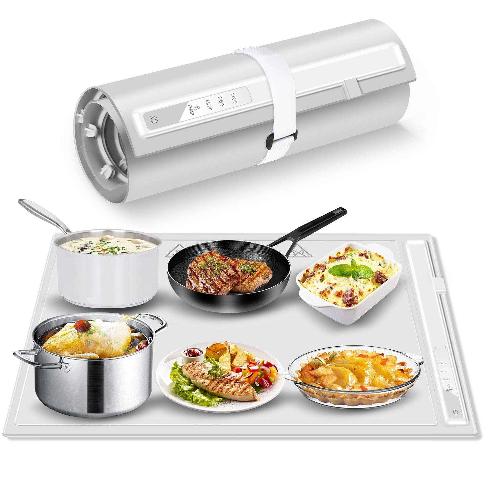Hard Rock Health Stores - Wholesale Kitchen Appliance - Silicone Electric Roll Up Heating Tray Food Warmers Mat Portable Hot Plates to Keep Food Warm31