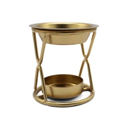 Green Tree - Vente Porte-encens - Brûleur d'encens en fer à finition dorée, 7 x 6 cm0