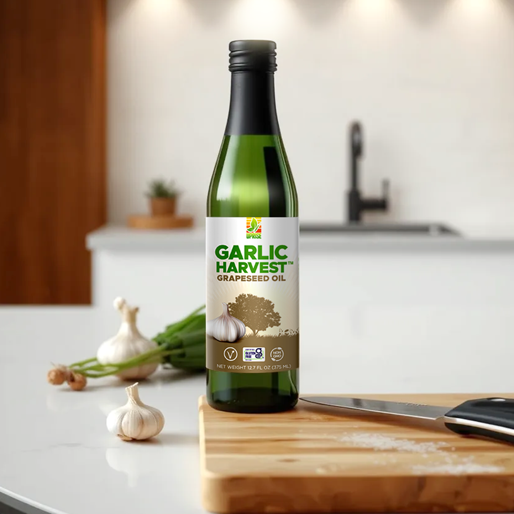 Uprise Foods LLC - Wholesale Cooking Oil - Garlic Harvest Grapeseed Oil 12.7 oz4