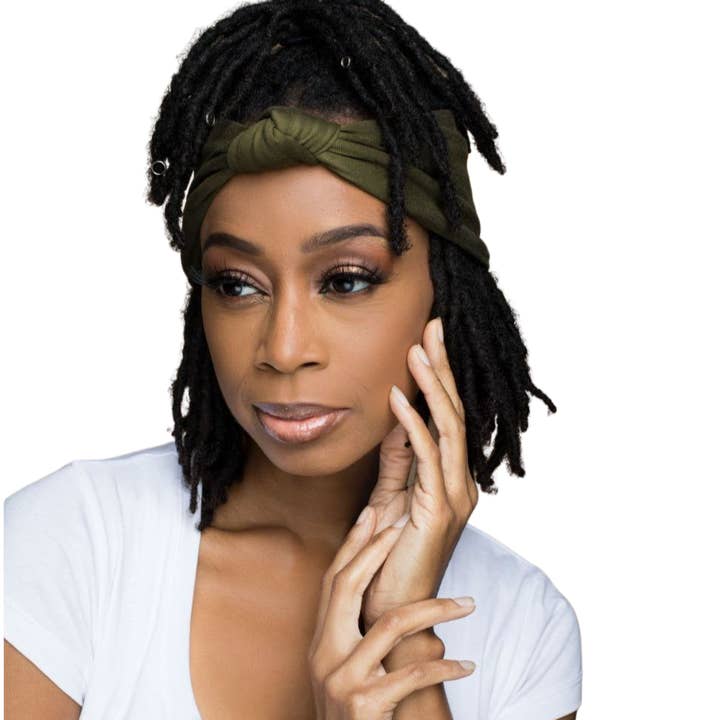 Olive Knotted Headband for wholesale by You Go Natural
