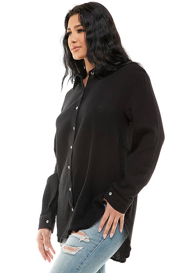 Veracci – wholesale Tröja med knappar – Dam – Dubbel gasväv Weekend Button-Down skjorta24