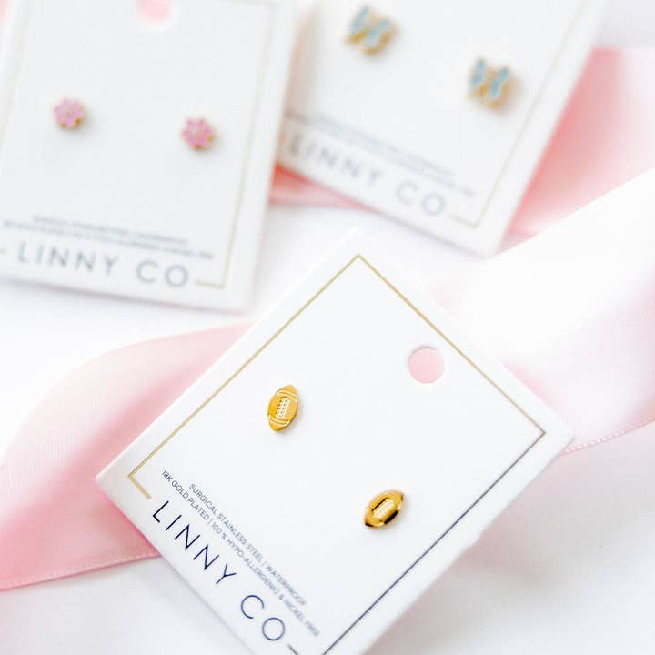 LINNY CO - Wholesale Stud/Post Earrings - Screwback Stud Earrings - Football5