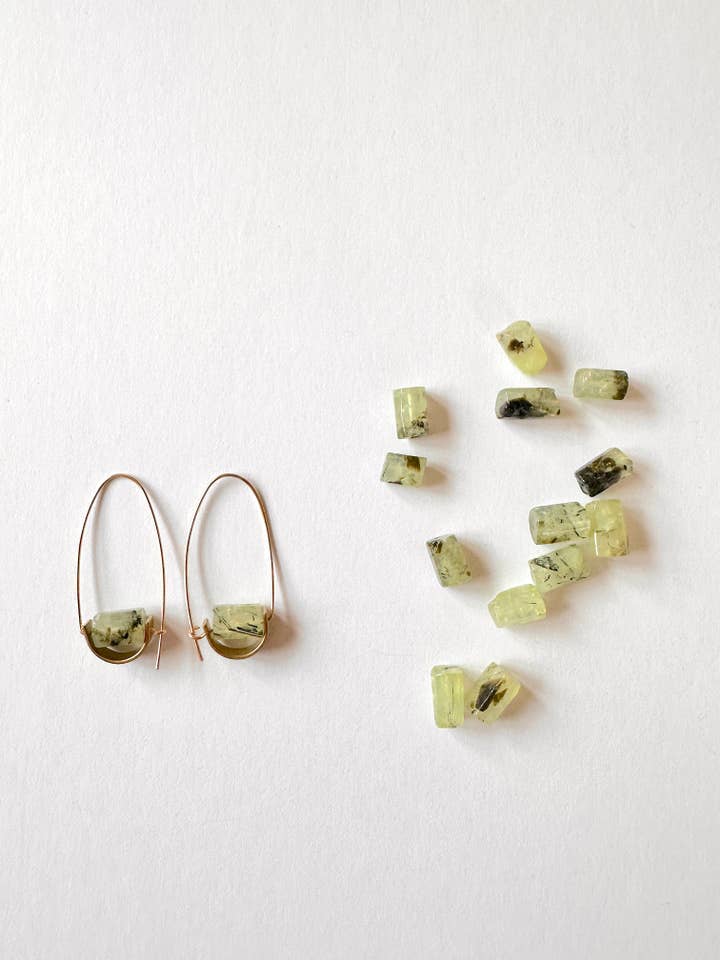 Belen Minimalist Earring - Prehnite for wholesale by Found & Feral