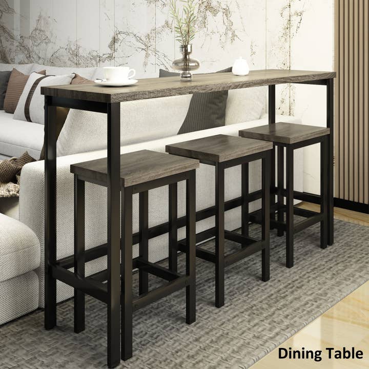 Gray Counter Height Extra Long Dining Table Set for wholesale on Faire4