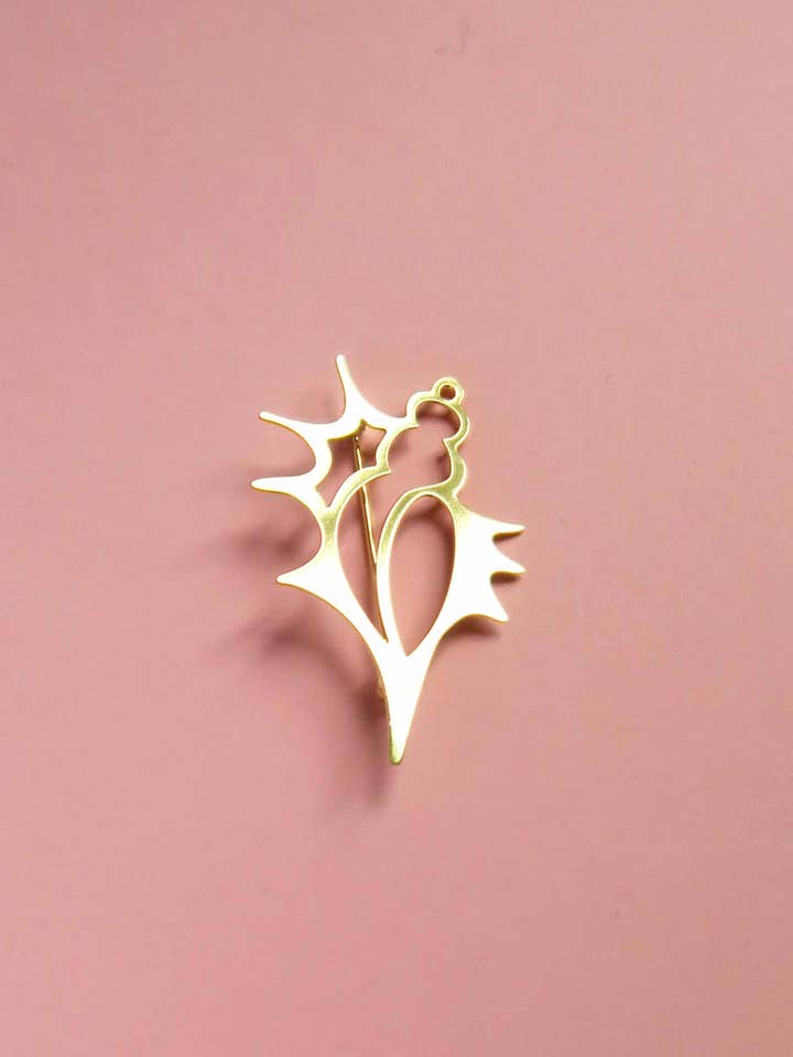 Seashell brooch for wholesale by Hirondelle Bijoux