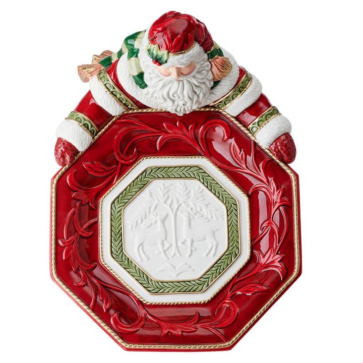 Red Fitz & Floyd Telluride Santa Server Gift Box for wholesale on Faire