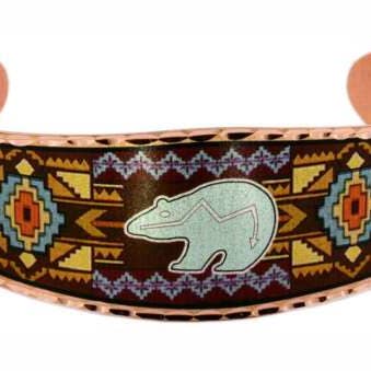 BA 706 Southwest Native Indian Bear Bracelet for wholesale by COPPER ARTS INC.