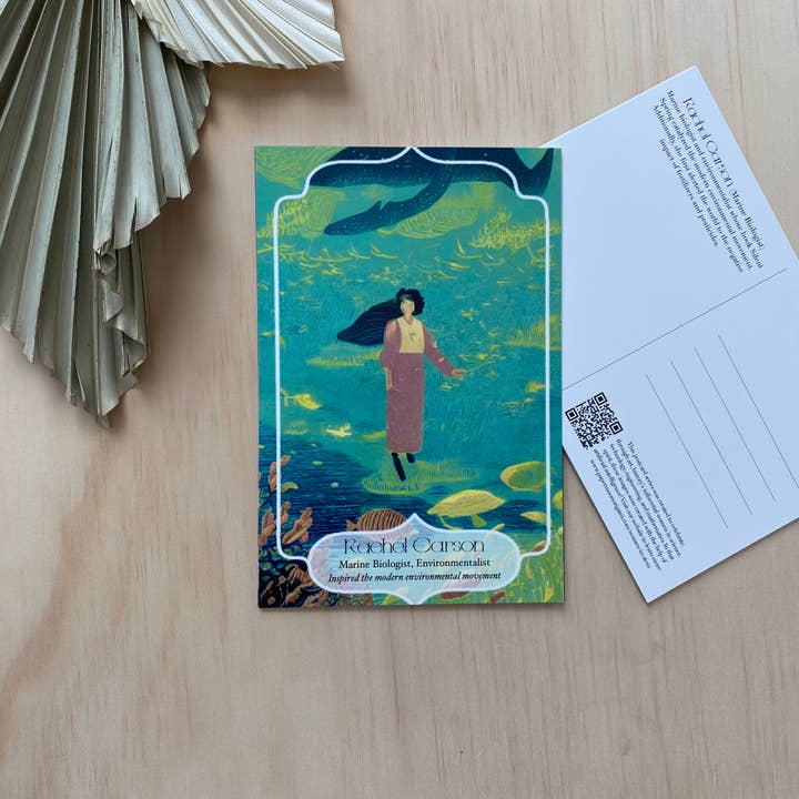Rachel Carson Women in STEM Postcard for wholesale by Paper Moon Origami Co.