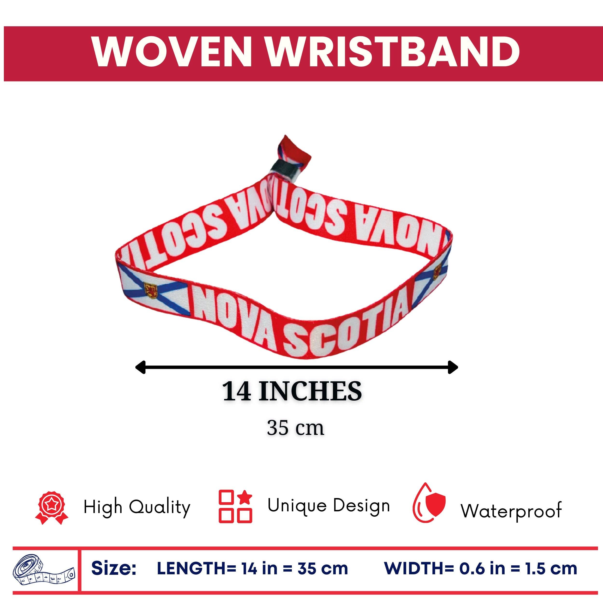 Worldwide Souvenirs - Wholesale Woven/Braided Bracelet - Woven Wristband – Flag Of Nova Scotia – Canadá – P25301