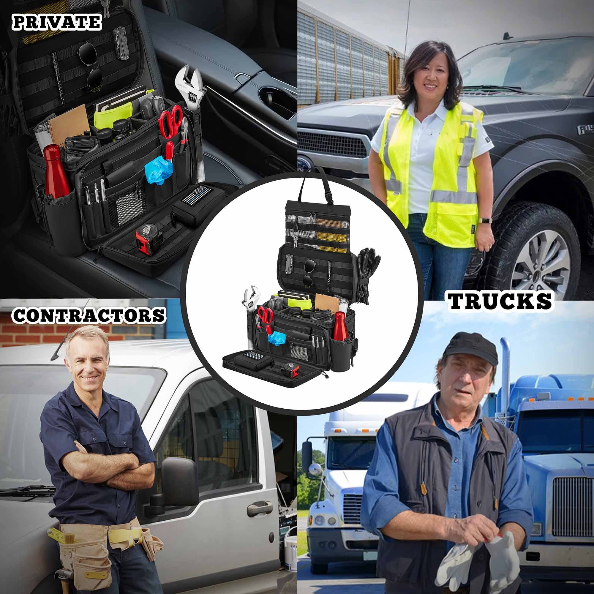 Gradzo - Vente Bacs de rangement - Organisateur de Siège de Patrouille – Organisateur Avant de Voiture5