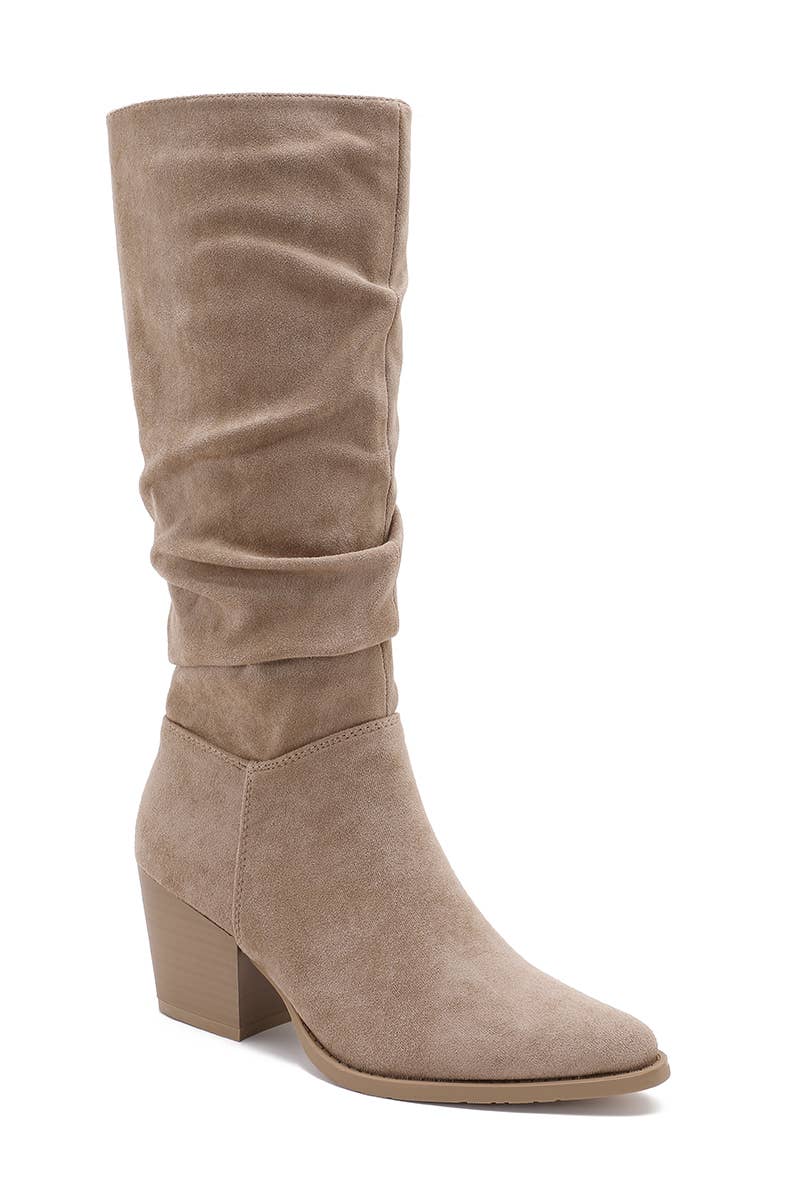 Joia Paris - Wholesale Boots - Unisex - Elegant block heel boots with pleated shaft WZ-1110