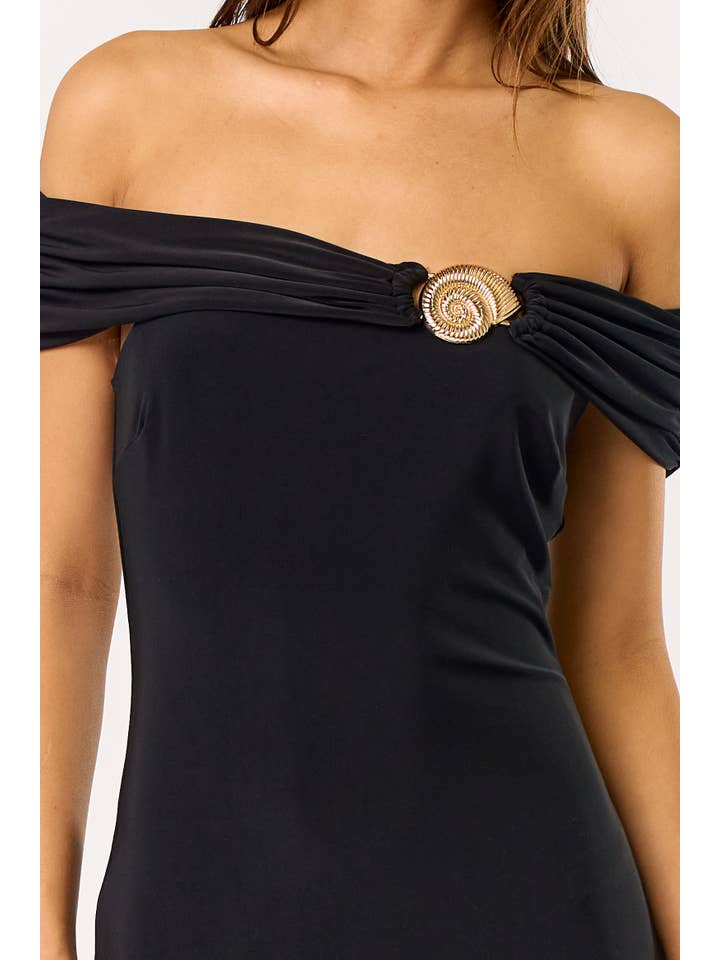 Blue Blush - Wholesale Dress - Women's - BD110 OFF THE SHOULDER SUMMER MAXI DRESS