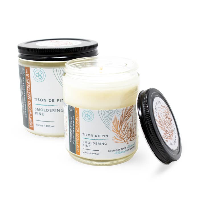 Tison de Pin - Bougie de Soya Artisanale pour la vente par DRIFTWOOD NATURALS