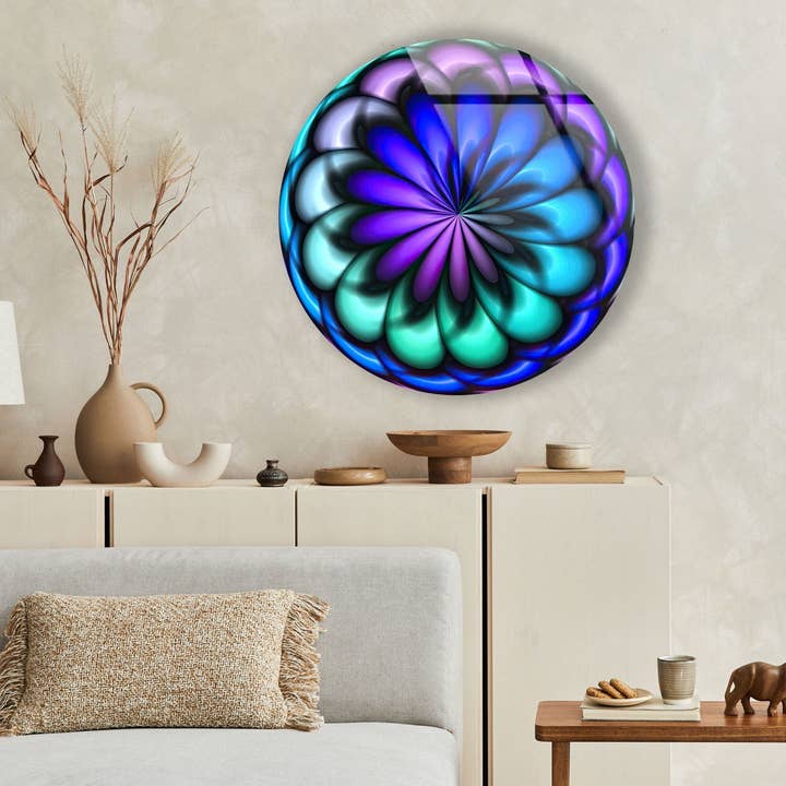 MyPhotostation – wholesale Wall Accent – Abstract Round Tempered Glass Wall Art
