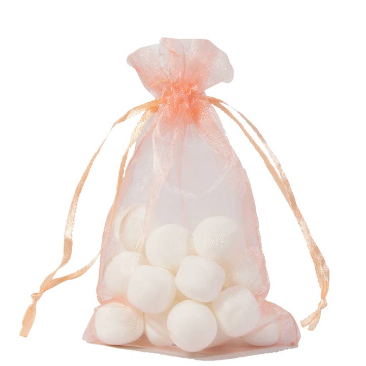 Sacchetto in organza color salmone — Confezione regalo di lusso per 50 pezzi per la vendita all'ingrosso da parte di kadopapier.net