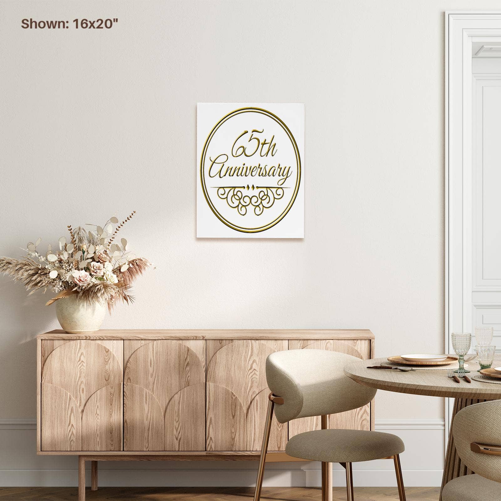3dRose - Wholesale Art Print - 3dRose, Gift For 65th Anniversary - Gold Text For Celebrating Wedding Anniversaries - 65 Years Married Together, Museum Grade Canvas Wrap6