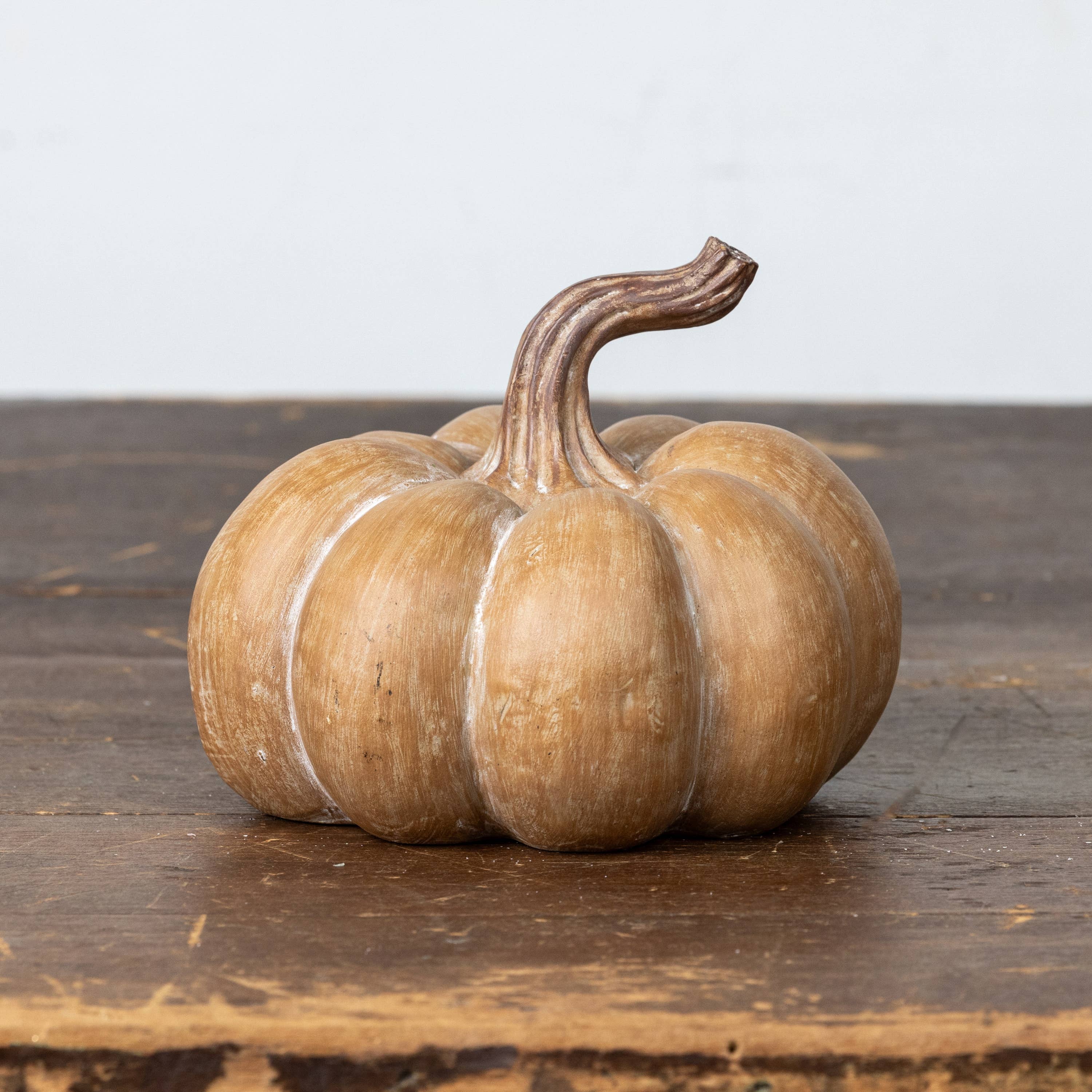 Ragon House - Wholesale Decorative Tabletop Object - 4.75" TAN RESIN PUMPKIN4