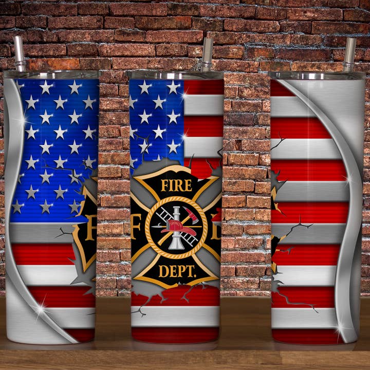 Service d'incendie de Metal Flag pour la vente par Triple D's Tumblers n More