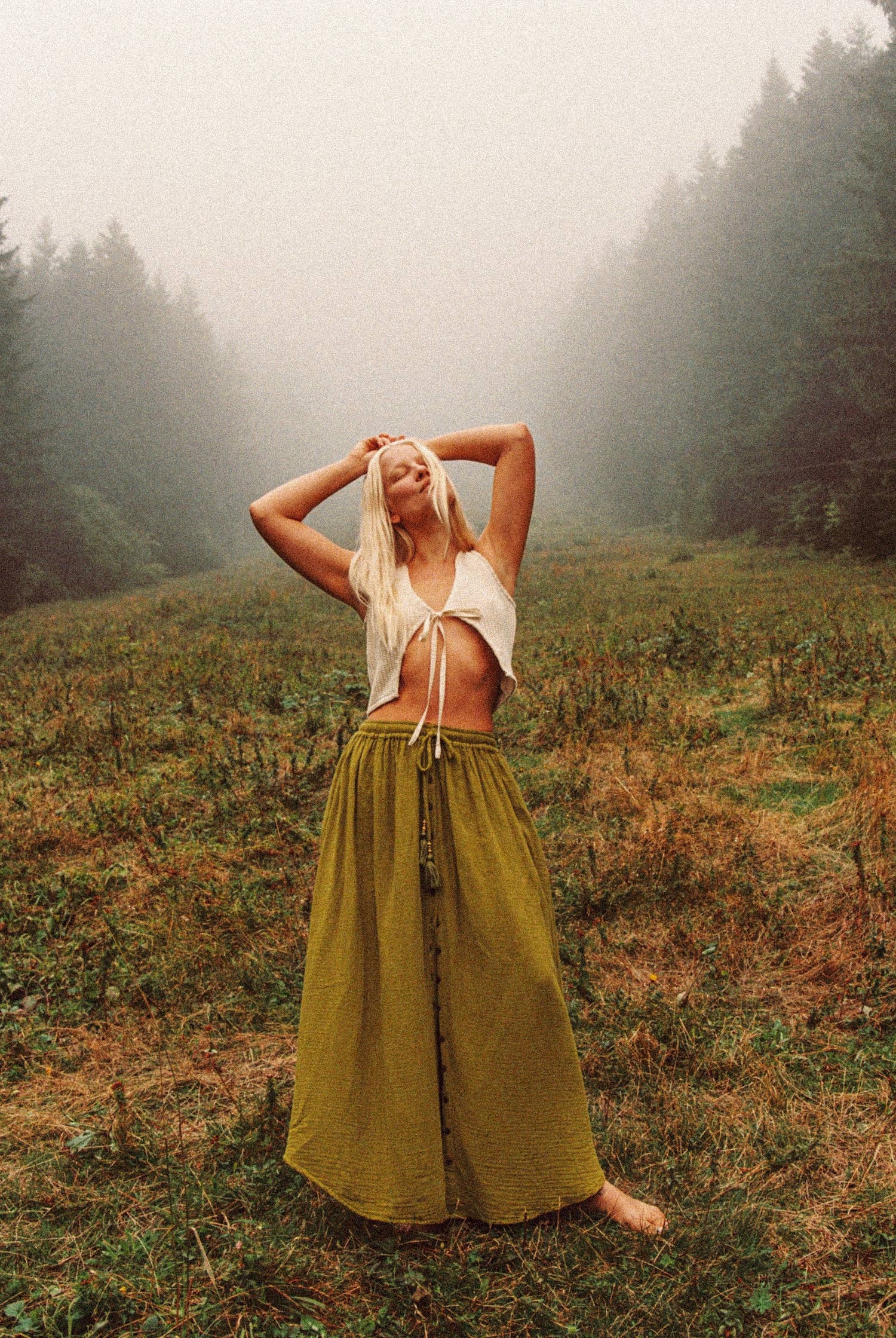 Gardenbelle Shop - Vente Jupe – femme - Jupe boutonnée en bambou et coton Beachy Boho, jupe longue bohème3