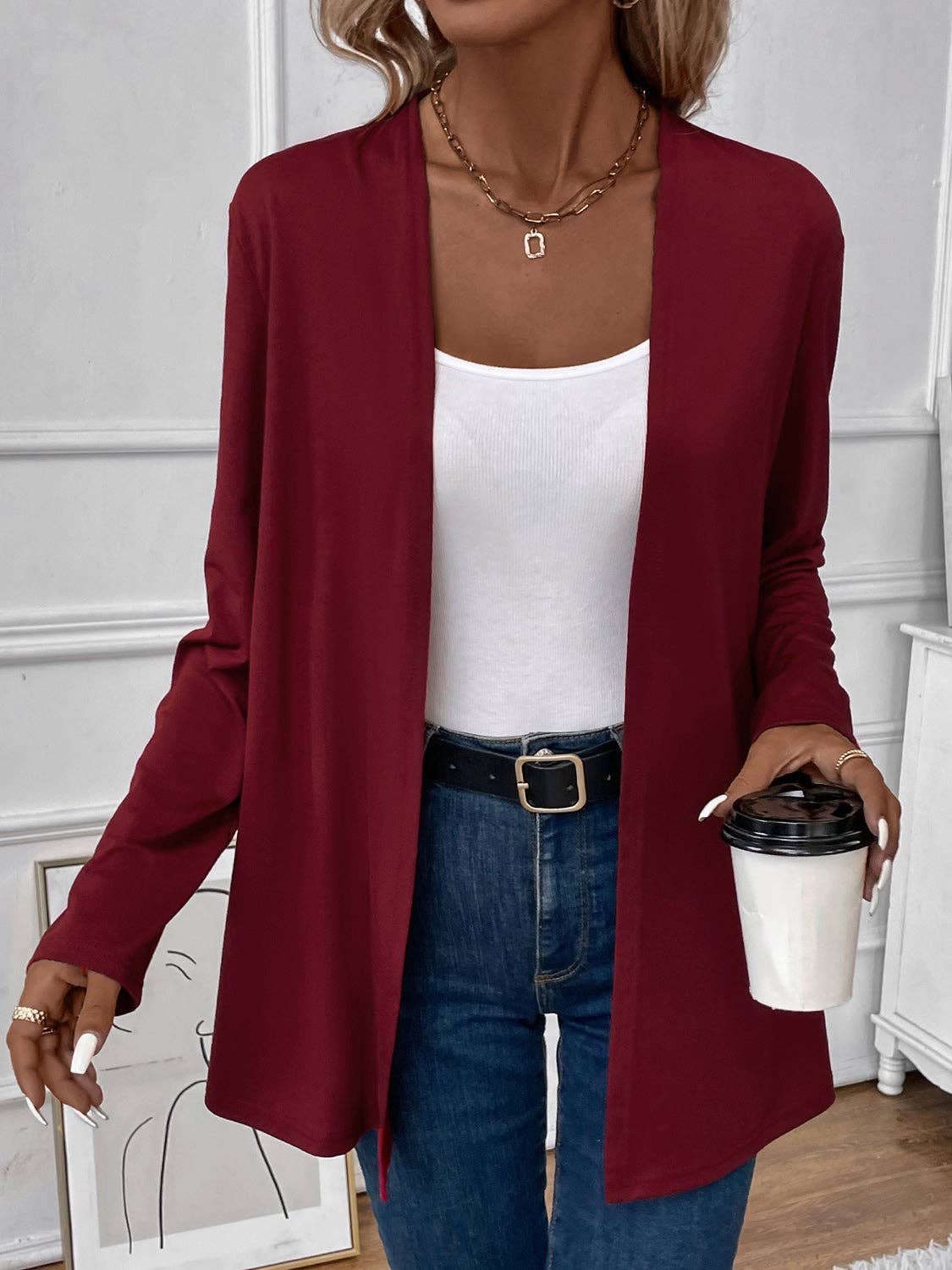 Beyond Apparel - Wholesale Cardigan - Women's - Open Front Long Sleeve Cardigan8
