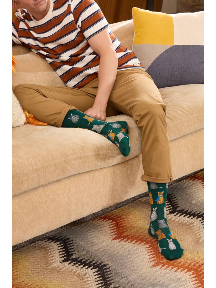 Infinity Classics International Inc. - Wholesale Socks - Men's - Cats Bamboo Men's Crew4