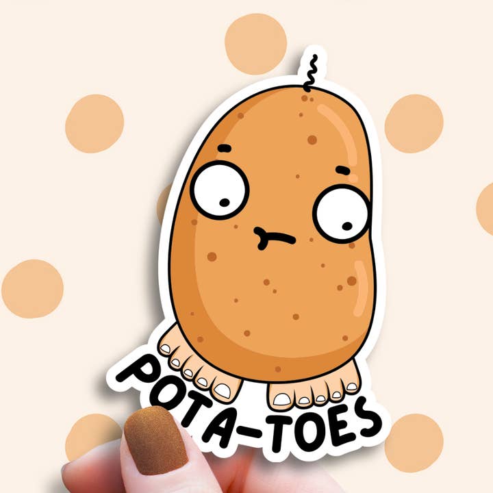 Potato Novelty Sticker for wholesale by Saguaro Sunset Studio