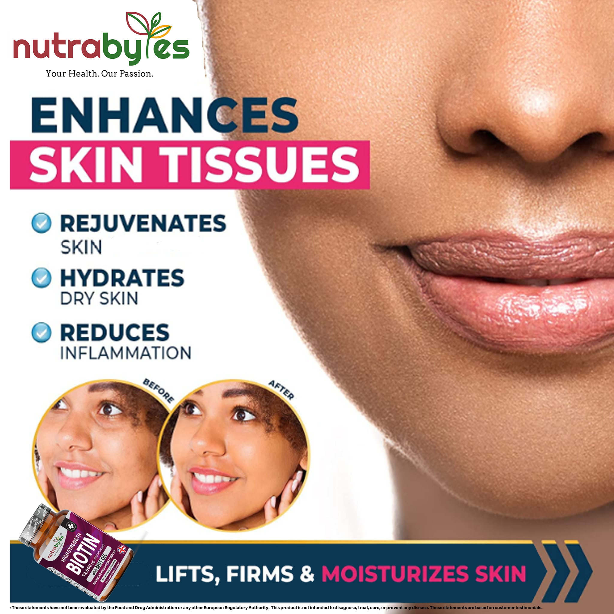 NUTRABYTES - Wholesale Oral Supplement/Vitamin - High Strength Biotin 12000mcg with MCT Oil (Coconut) | 180 Capsules (6 months) | Hair & Skin | Made in the UK4