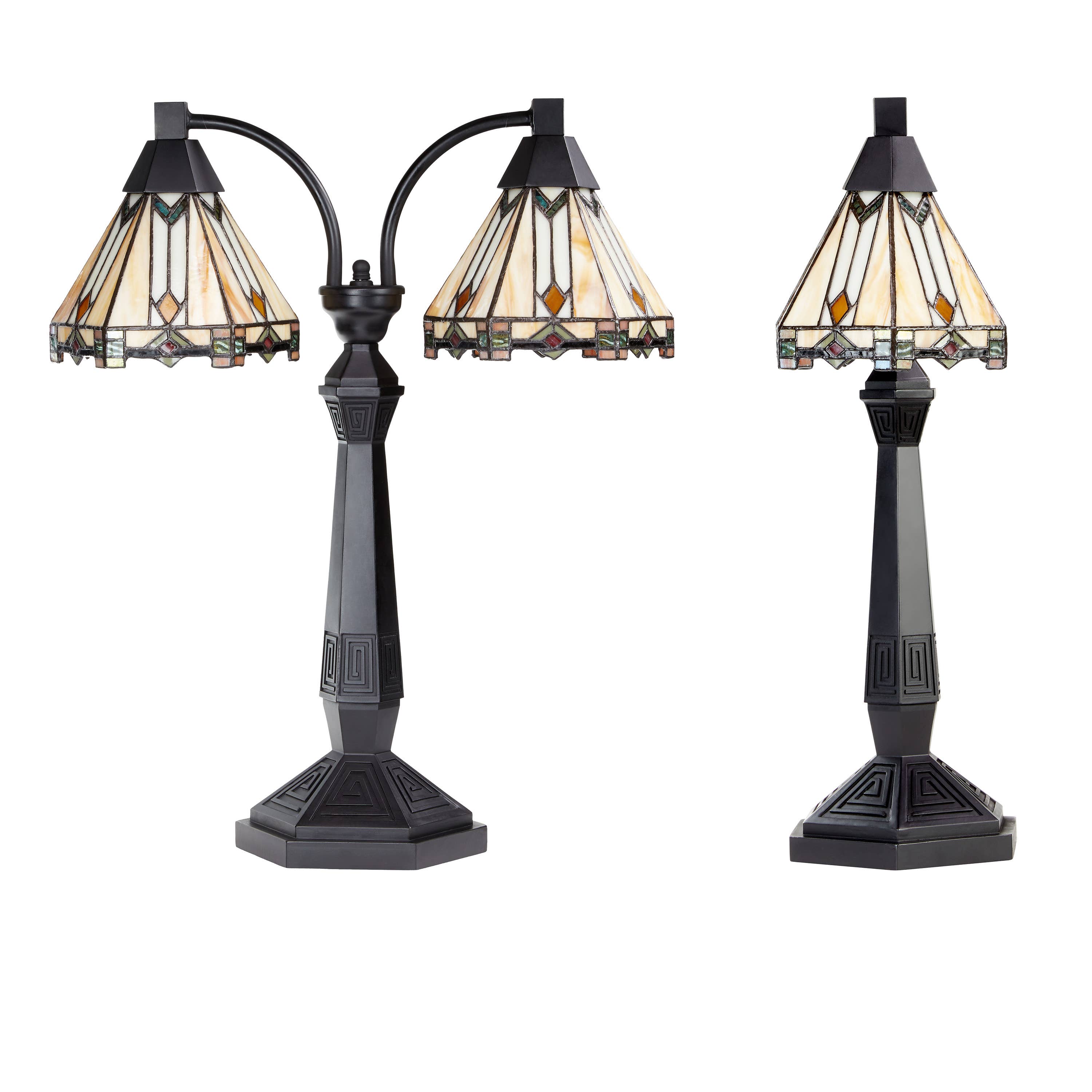 River of Goods - Vente Lampes d'appoint/de bureau - Lampe de table en verre teinté style Prairie Bryant de 21''H12