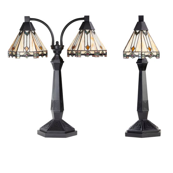 River of Goods - Wholesale Accent/Desk Lamp - 21''H Bryant Prairie Style Stained Glass Table Lamp 12