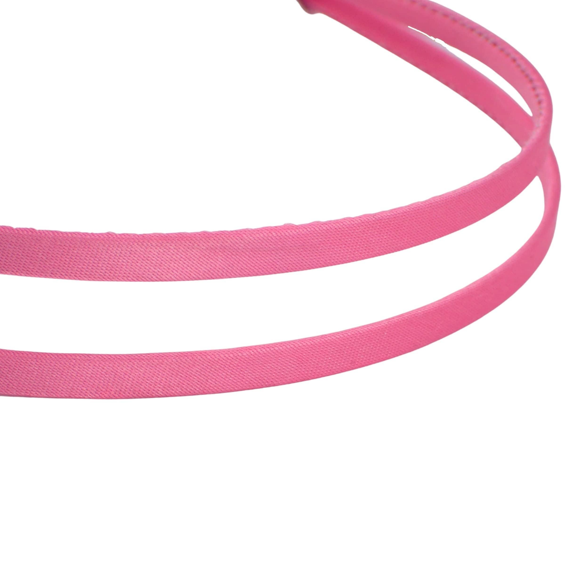 Topkids Accessories – wholesale Fashion headband – women's – 2pc Thin Satin Covered Metal Headbands Hair Bands Alice Bands Ribbon Wrapped Hairbands Head Bands Adult Women Girls Black White Pink Fuchsia9