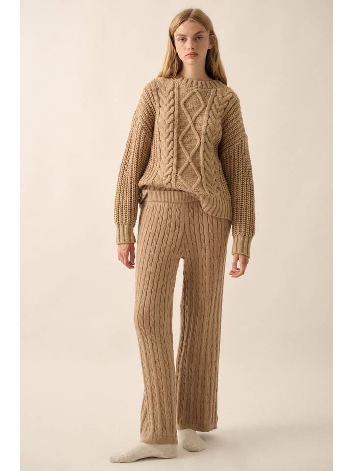 Promesa USA – wholesale Pants – Women's – Cable Knit Wide-Leg Sweater Pants11