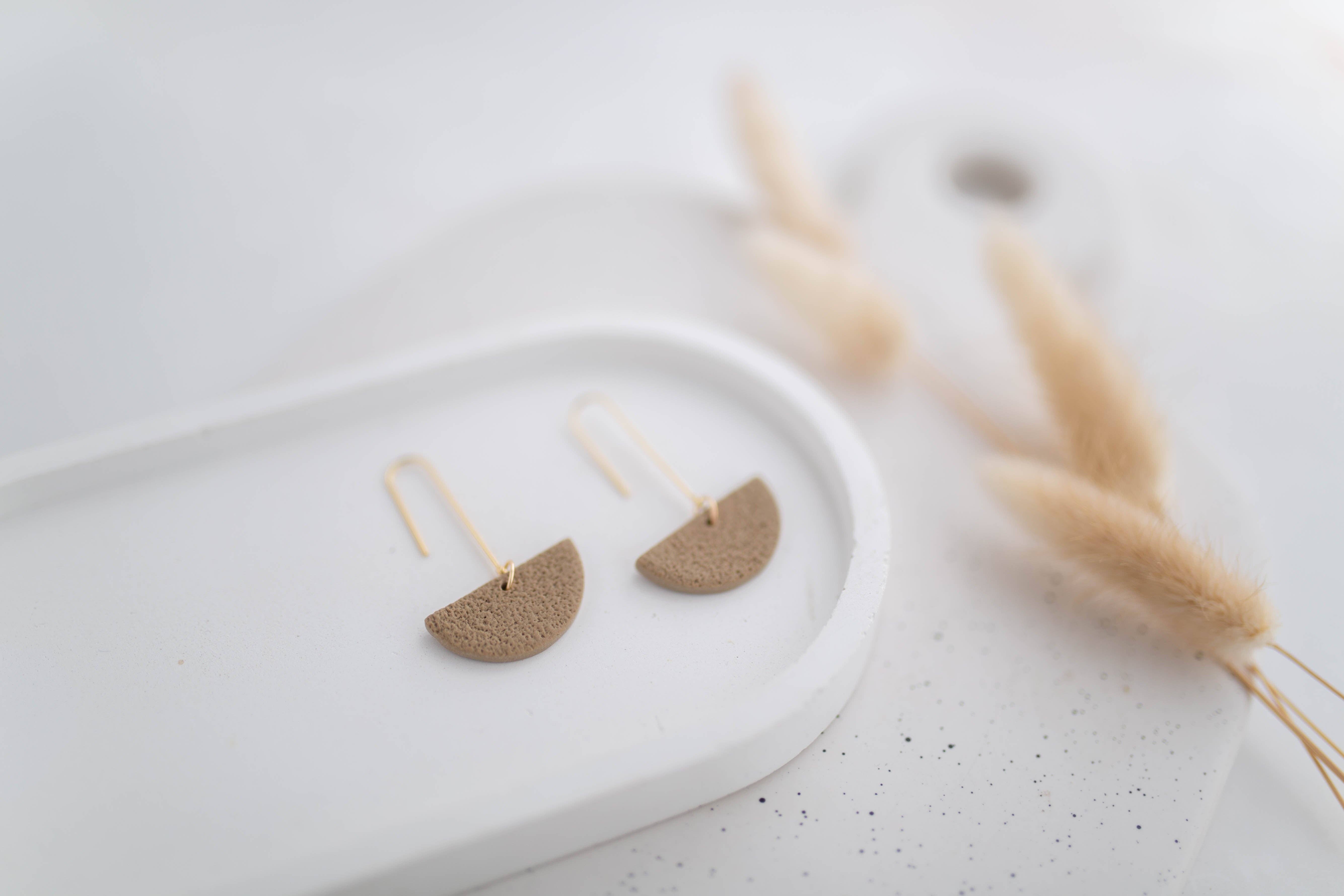 Hazel n Blue - Wholesale Dangle Earrings - Clay Earrings | Semi Circle Drops | All Things Neutral Collection1