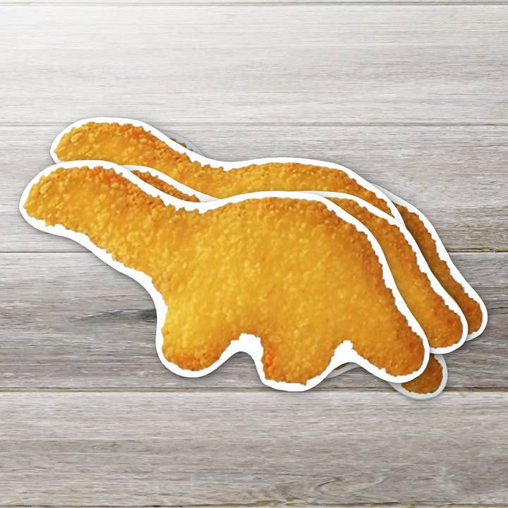 Dino Nugget Sticker- Realistic for wholesale by Ozark Sticker Company