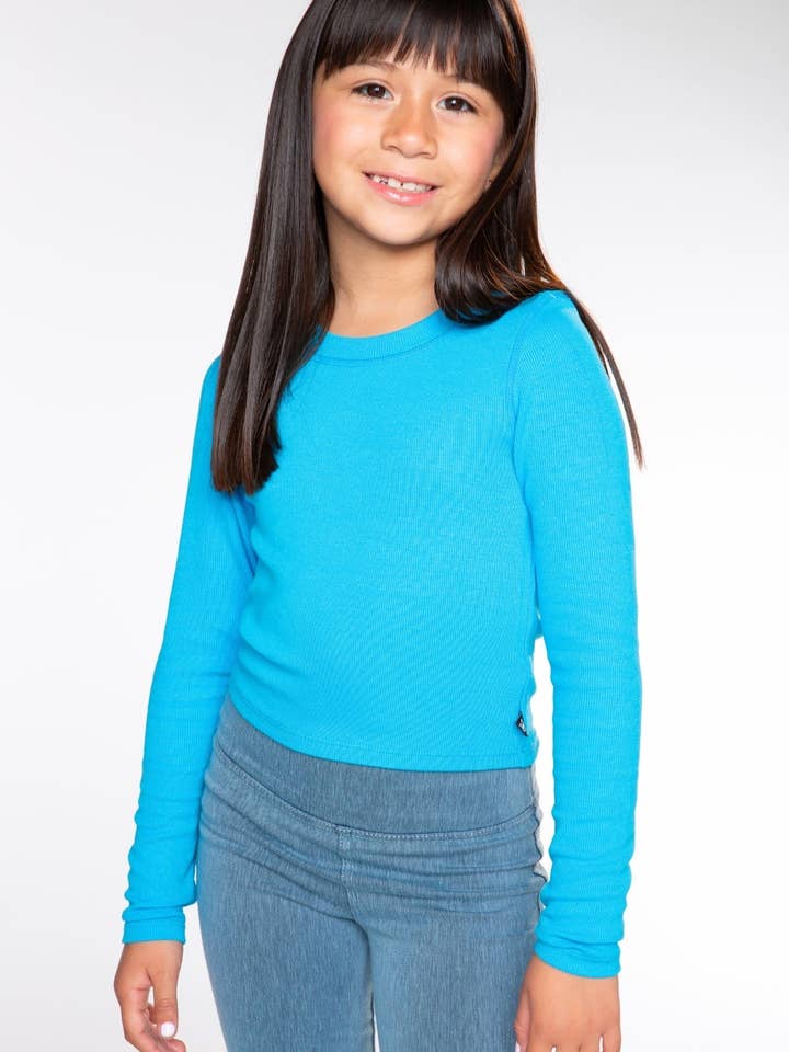 T-shirt ajusté à manches longues côtelées ultra-doux pour la vente par PixieLane