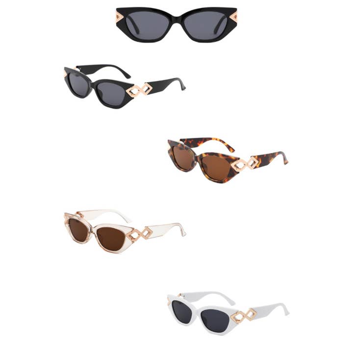 Gafas de Sol Ojo de Gato Geométricas Elegantes y Lujosas de Inspiración Vintage para venta al por mayor de Cramilo Eyewear