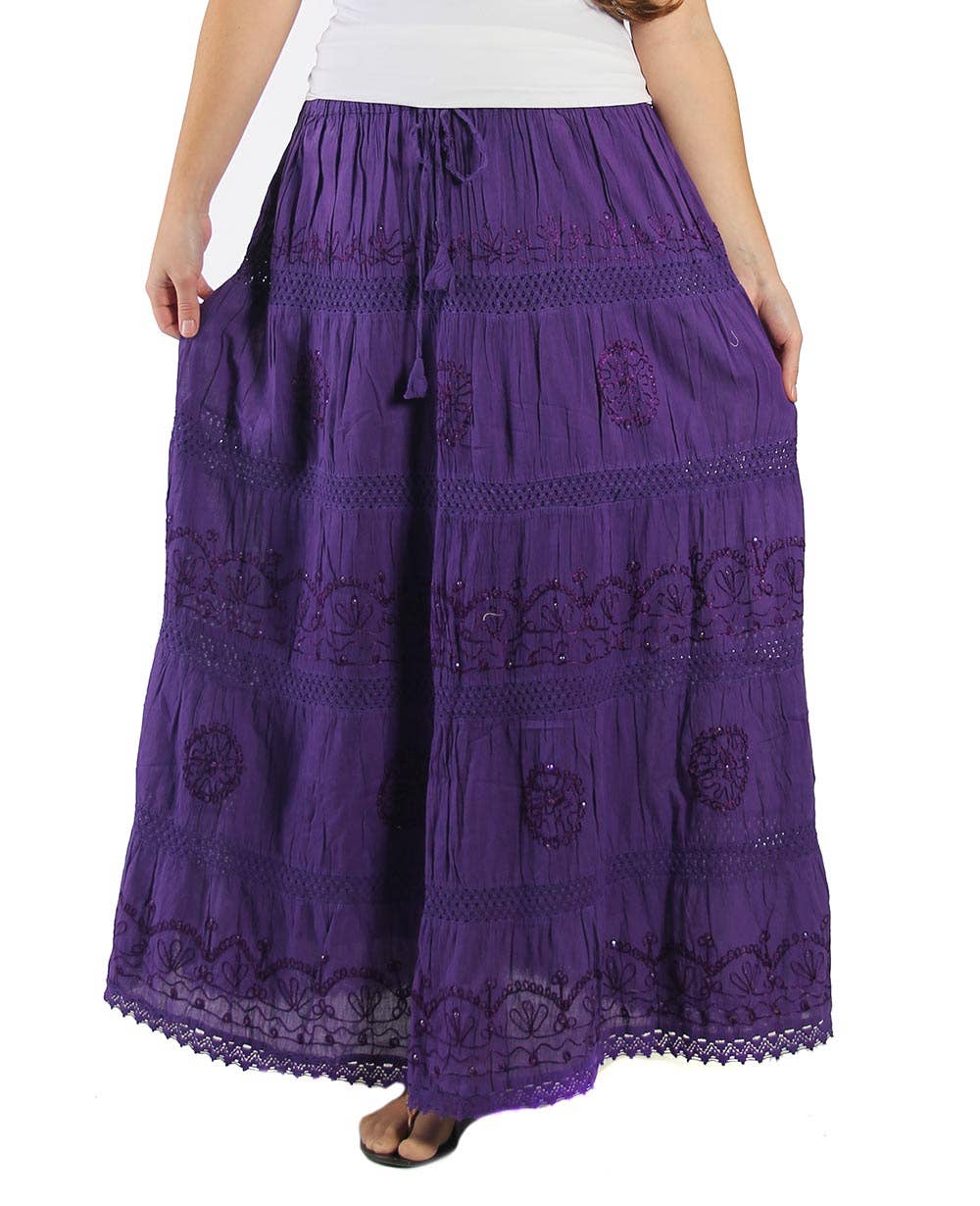 Lungta Imports - Vente Jupe – femme - Jupe longue en coton bohème hippie gitane pour femme23