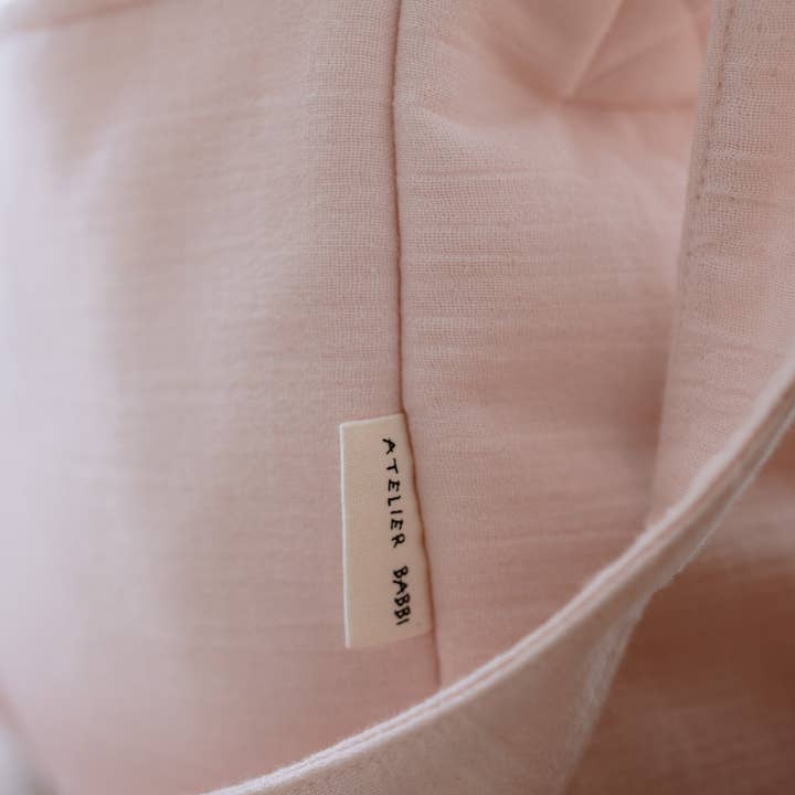 Atelier Babbi - Wholesale Diaper Bag - Baby - Muslin Mommy Bag - Ribbon/Pink
