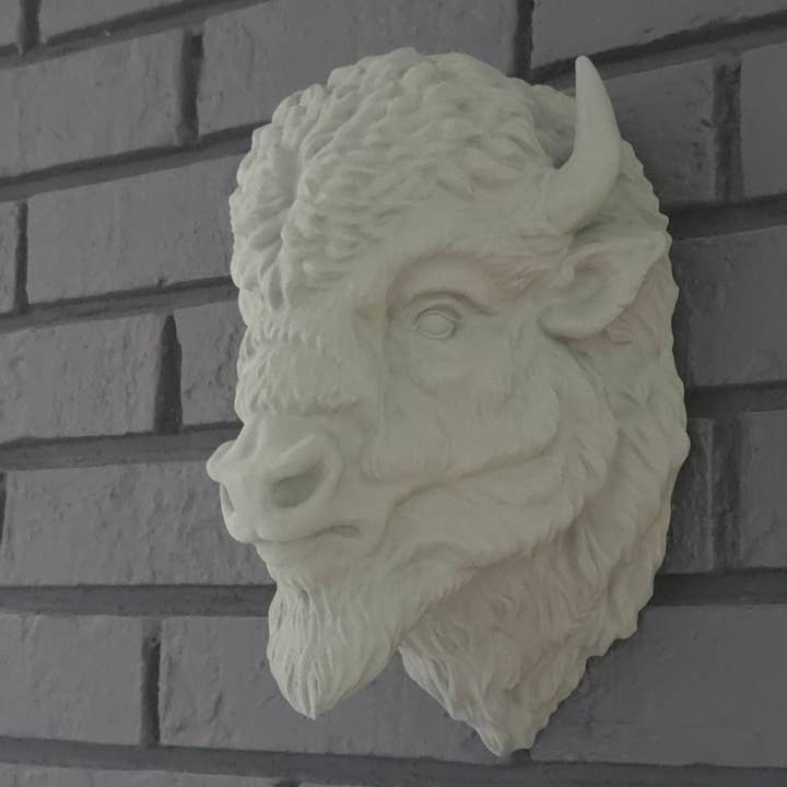 Sage Green Wall Mounted Bison Head for wholesale by ModoWorks