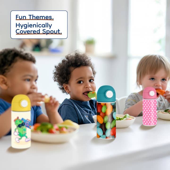 3dRose - Wholesale Water bottle - 3dRose, Colorful assortment of jelly bean candy, sweets - LI11 BJA0004 - Jaynes Gallery, Kids Water Bottle4