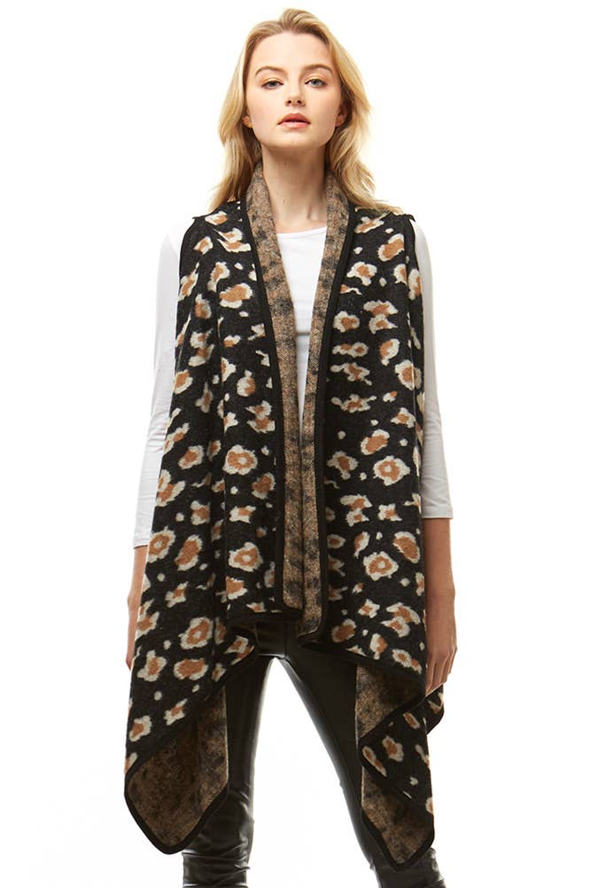 Hana - Vente Veste sans manches – femme - Gilet imprimé à motif léopard13