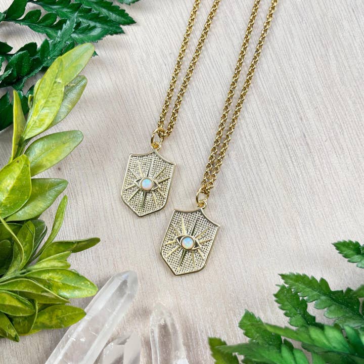 Opal ögonsköld Charm halsband för wholesale av Ewelina Pas Jewelry