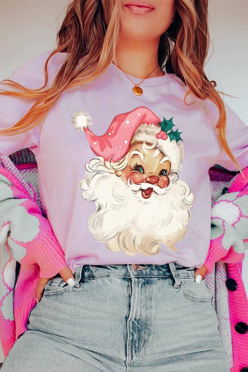 COLORBEAR – wholesale Grafisk T-shirt - Unisex – Retro Rosa Jultomtegrafisk T-shirt10