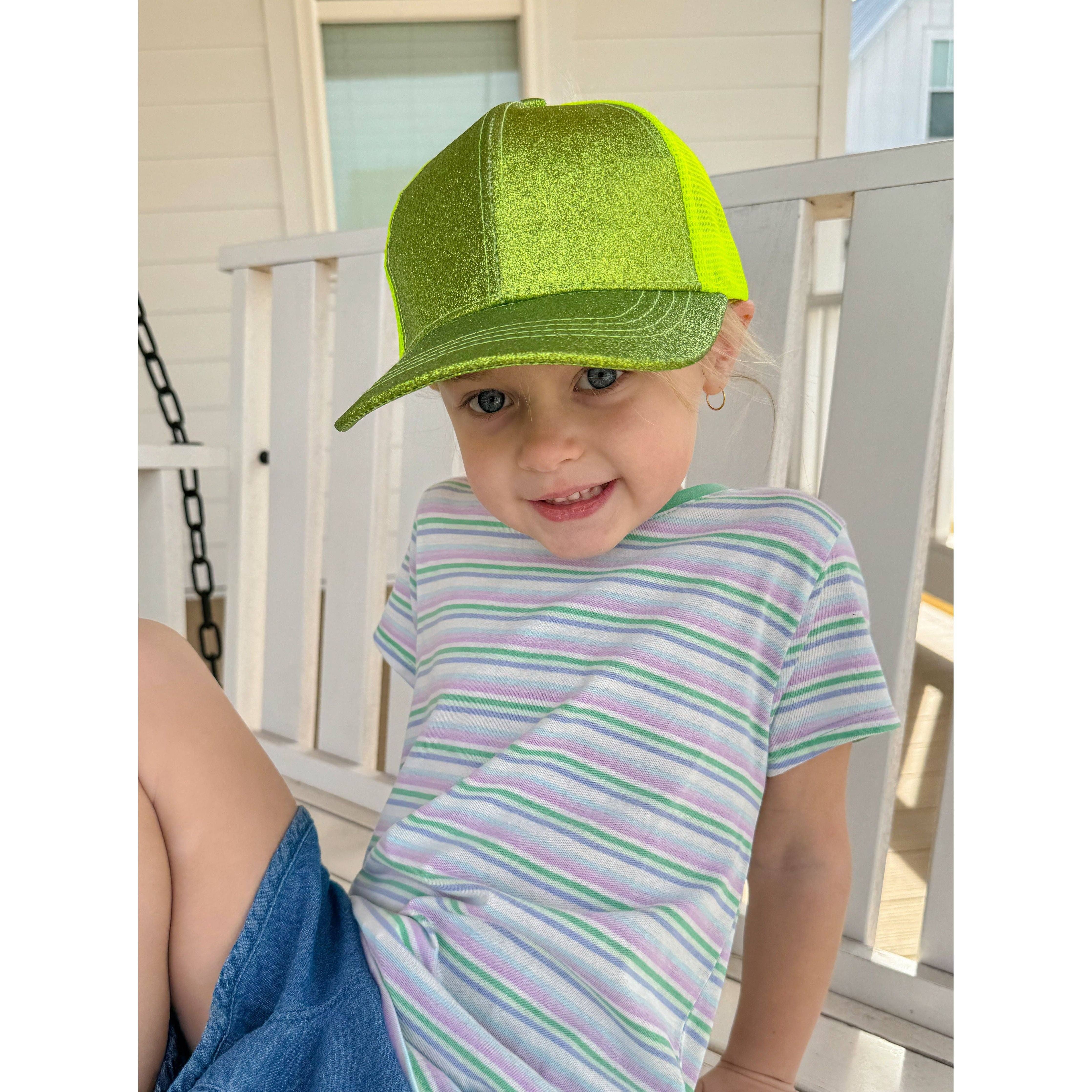 C.C Beanie - Wholesale Baseball Cap - Kids - Kids Glitter High Ponytail CC Ball Cap KIDSBT66