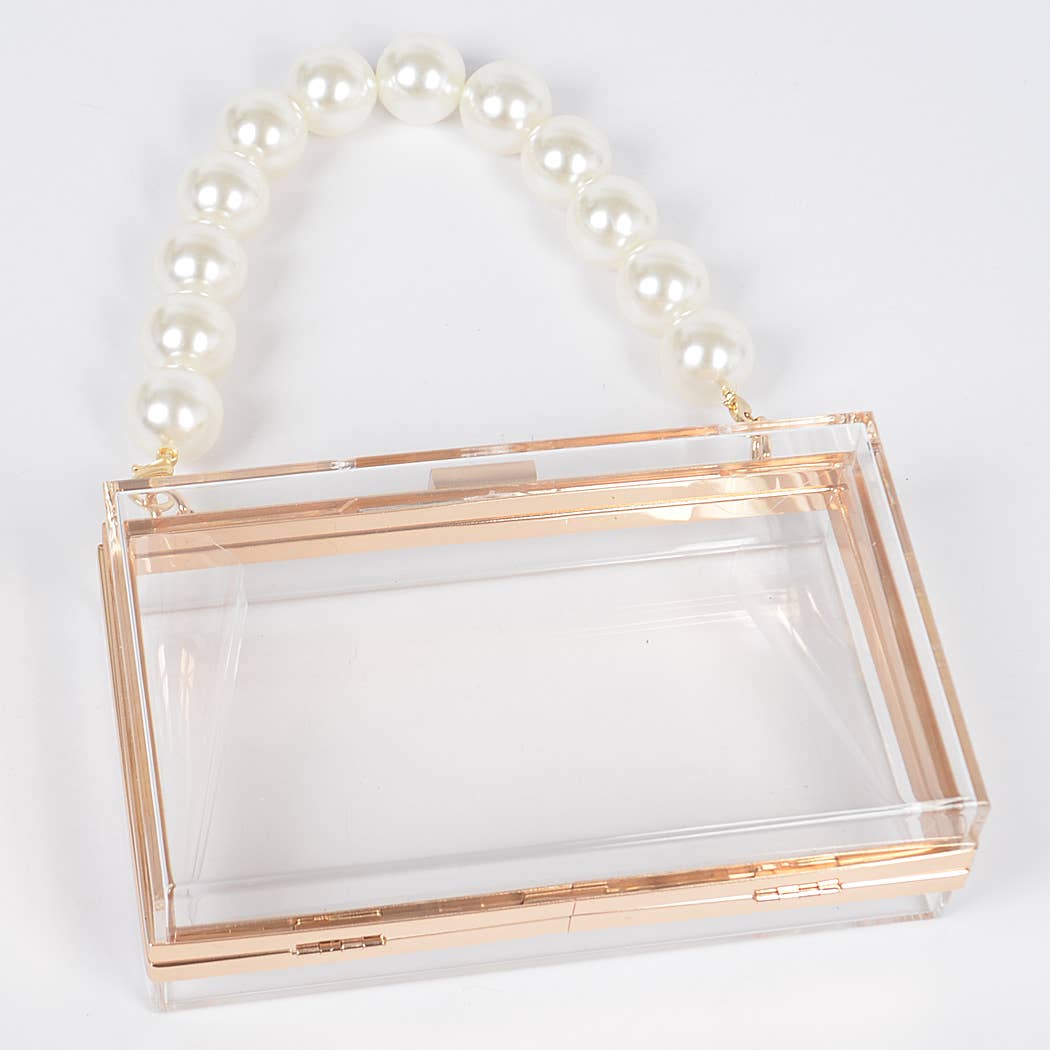 Duidelijk Pearl handvat transparante frame koppeling voor groothandel op Faire4