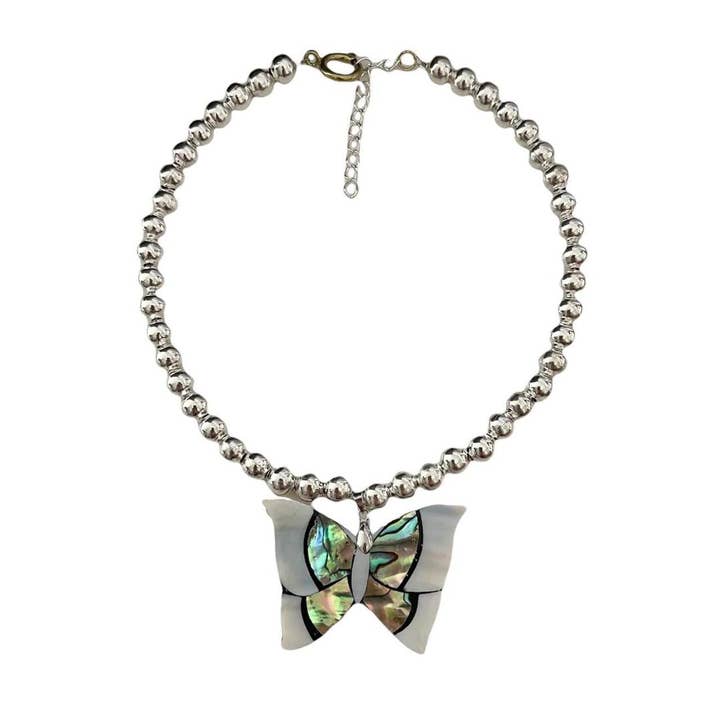 Abalone Butterfly Necklace for wholesale by The Sage Vintage