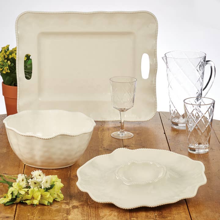 Certified International - Wholesale Bowl - Perlette Cream Melamine Deep Bowl 11 in x 5 in