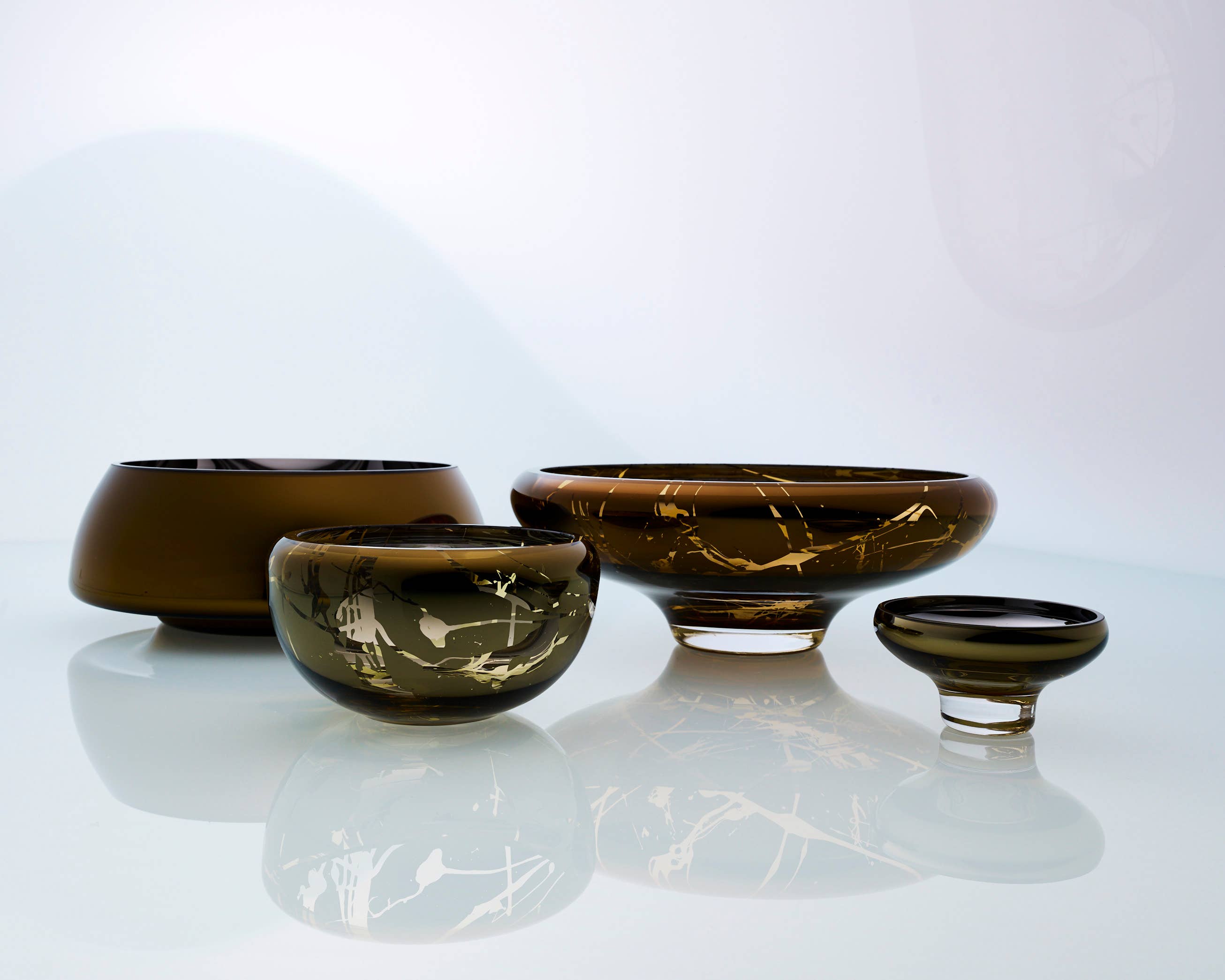 Angel Glass Design SIA - Wholesale Decorative Plate/Dish/Bowl - DECO large decorative glass bowl, splashed  amber4