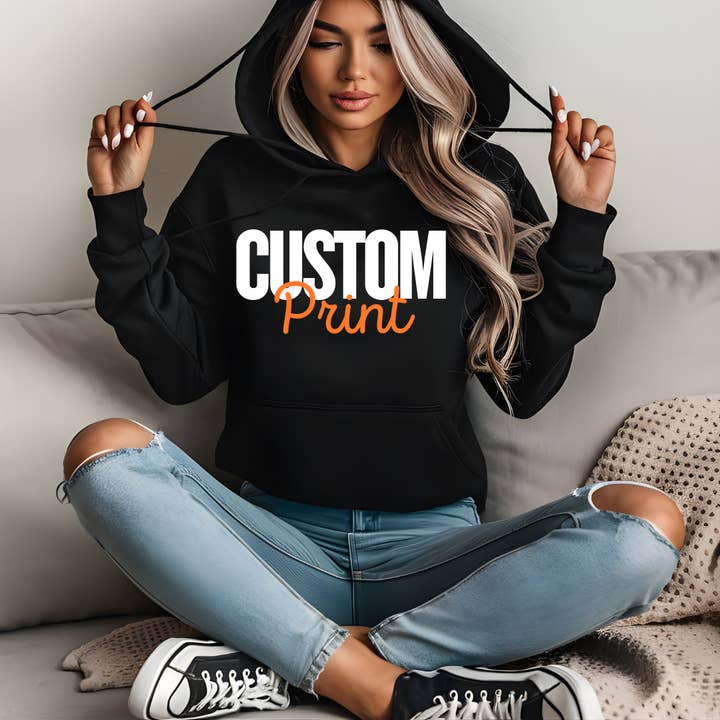 Hoodie Personalizado com Impressão | O Seu Logótipo ou Texto de Um Lado por atacado de TheWorldOfMYes