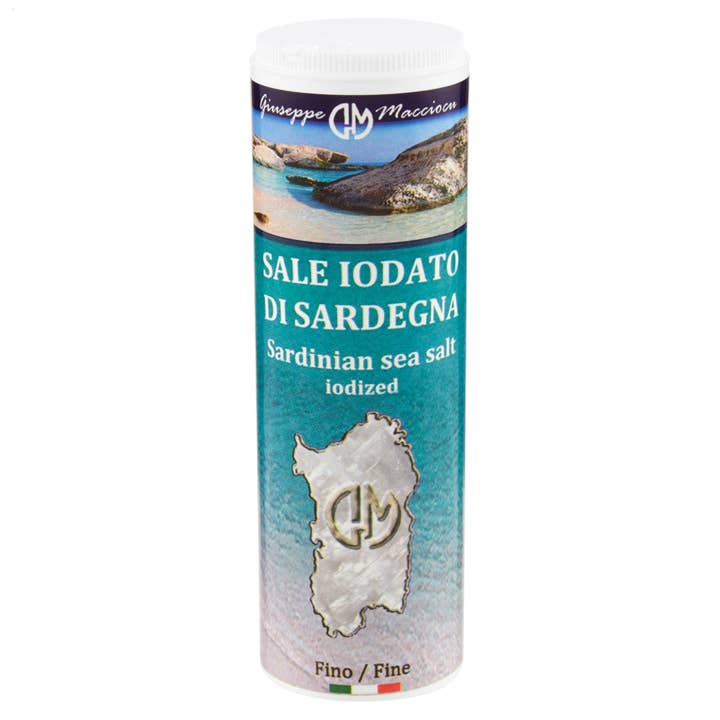 Giuseppe Macciocu – wholesale Salt – Jodiserat fint havssalt av sardinien 230gr w spridarhuvud
